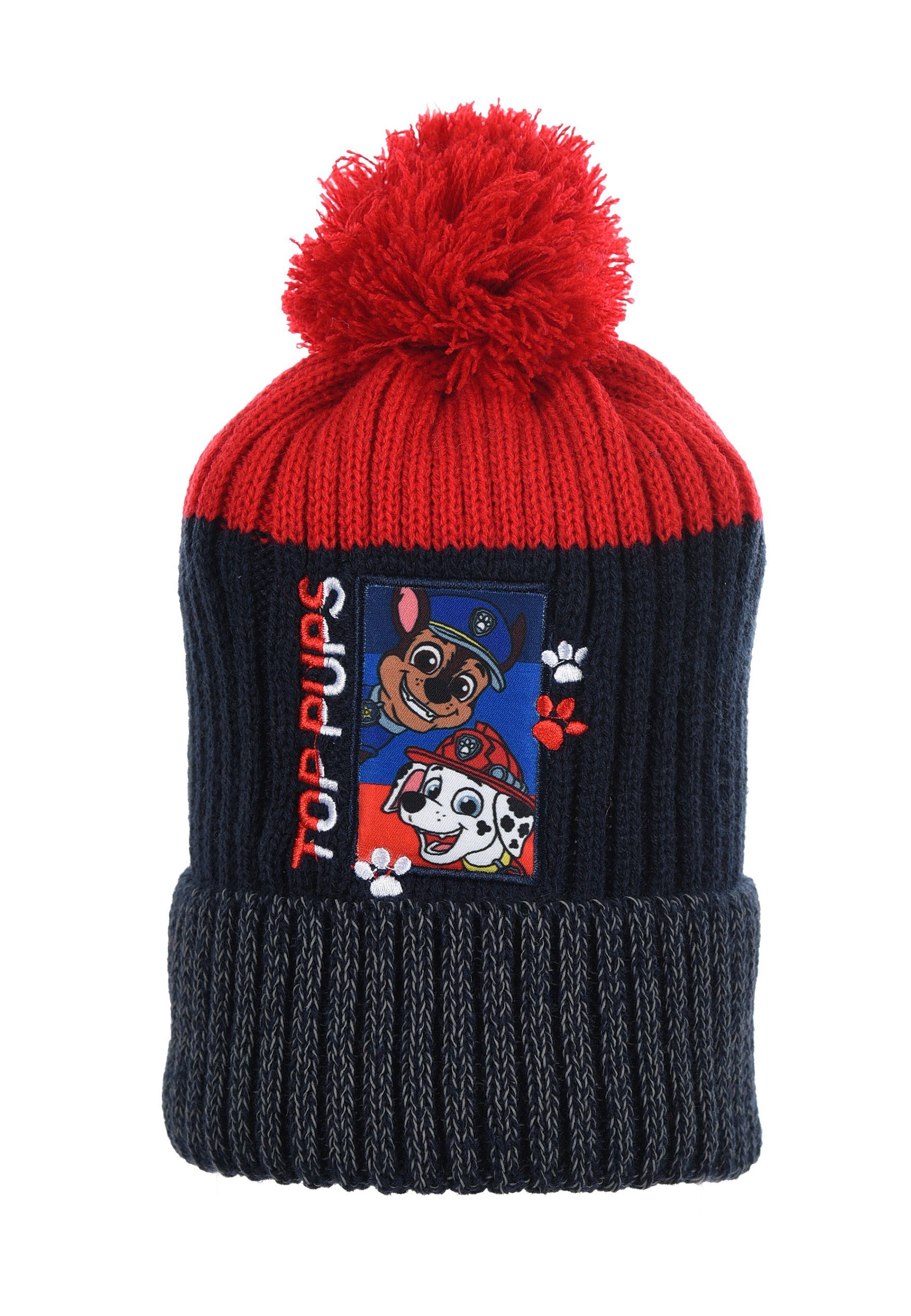 Bommelmütze Kinder Jungen Strickmützte Winter-Mütze Bommel