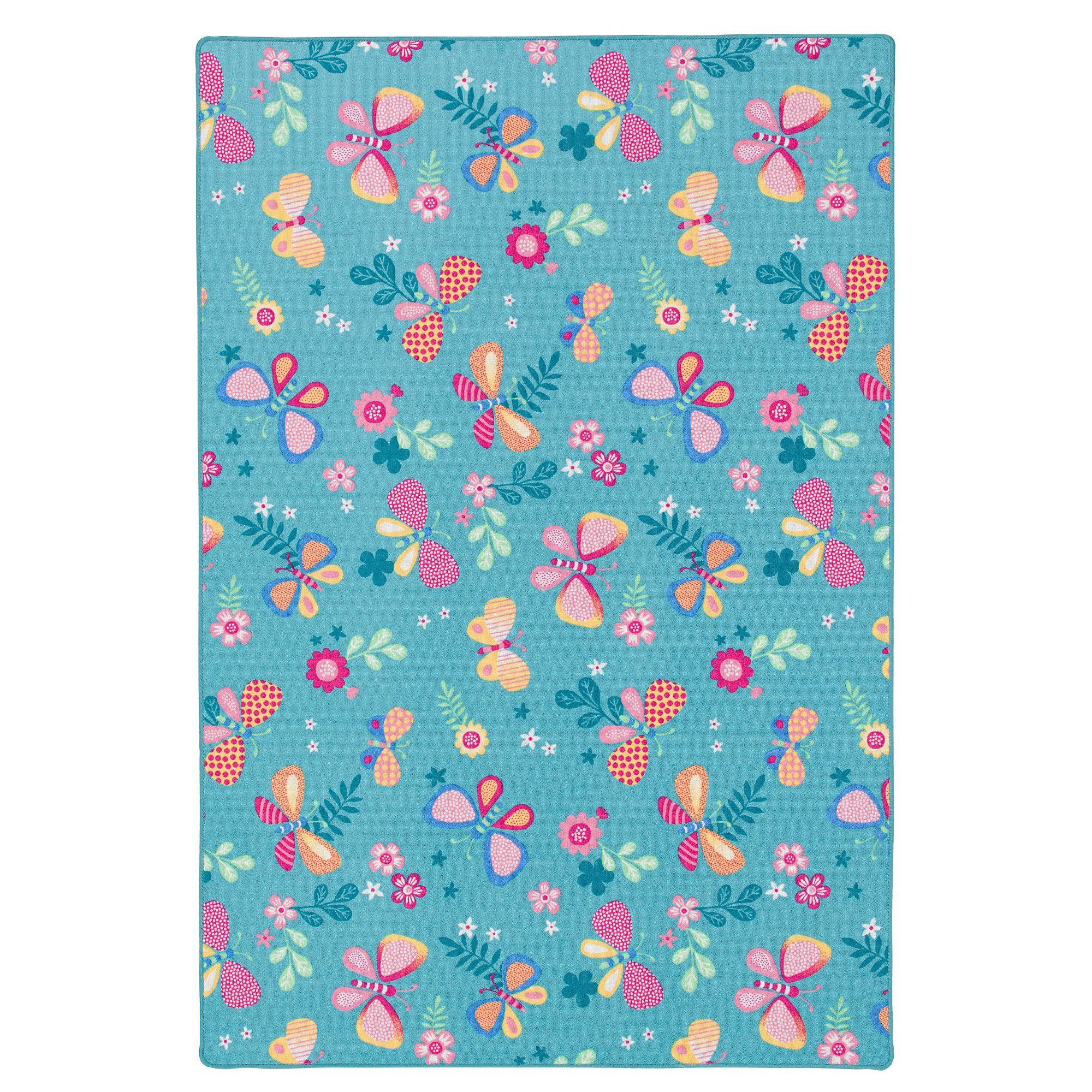 Snapstyle Kinderteppich Kinder Spiel Teppich Schmetterling, Eckig, Höhe: 4 mm – Bild 2 von 5