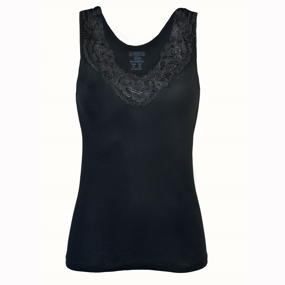 Toker Collection® Unterhemd Damen Unterhemd mit extra breiter Spitze 2 Stück (Packung, 2er Pack) exklusive Spitzen