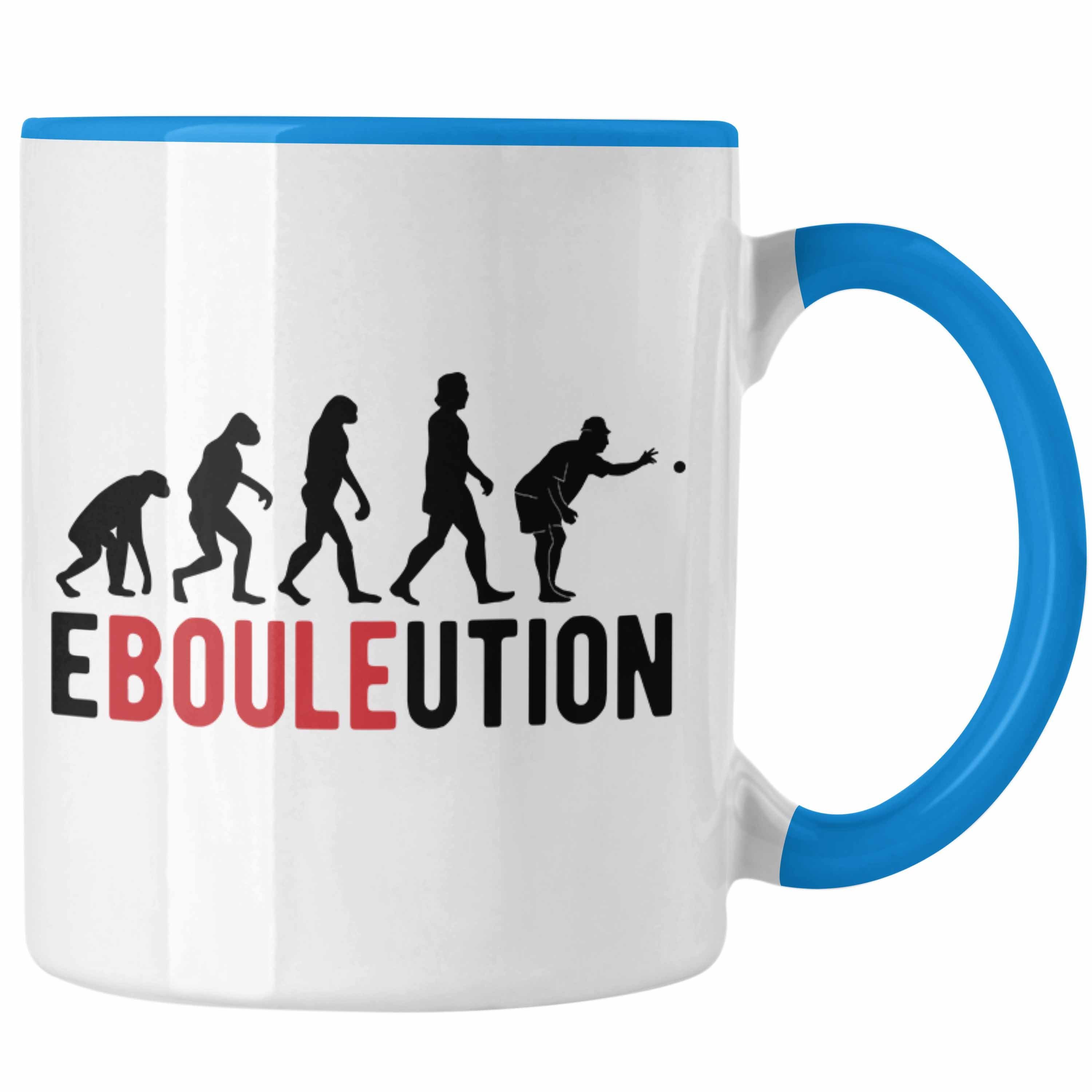 Trendation Tasse Boule Tasse Geschenk Ebouleution Pétanque Boule-Spieler Geschenkidee Blau