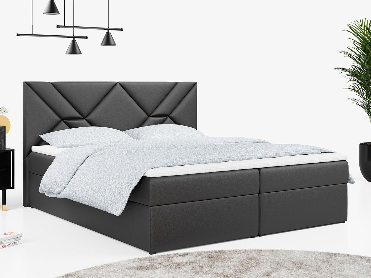 MÖBEL MKS Doppelbett, STELLE Multipocket-Matratze Boxspringbett 6,