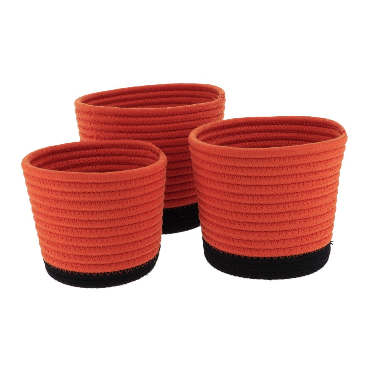 TENDANCE Aufbewahrungskorb Korb Geflochten, Stapelbare Regalkörbe 3 tlg Baumwollkorb