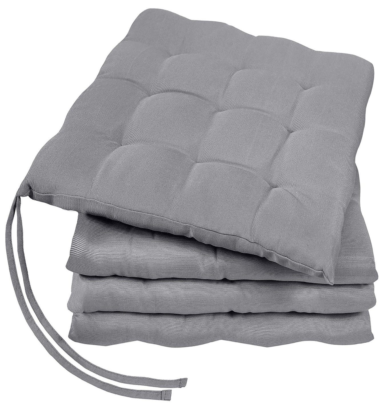 GREEN MARK Textilien Sitzkissen 4er-Set Stuhlkissen 40x40cm, Indoor und Outdoor, weich gefüllt