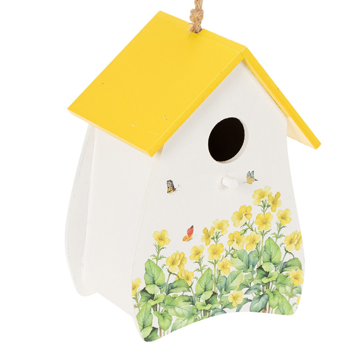 Florists Products Nistkasten Vogelhaus Deko aus Holz mit Blumenmuster für Wohnung und Balkon
