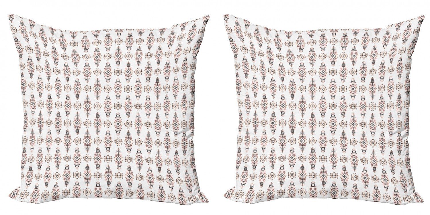 Kissenbezüge Modern Accent Doppelseitiger Digitaldruck, Abakuhaus (2 Stück), Ethnisch Primitive Hand gezeichnete Streifen