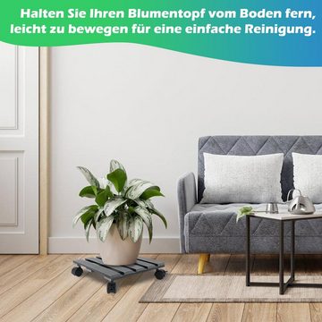 Bettizia Pflanzenroller 1x Pflanzenroller Rollbrett Kübelroller für Außen und Innen Grau/Braun