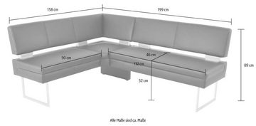 K+W Komfort & Wohnen Eckbank, langer Schenkel links oder rechts, mit dekorativen Distanzhalter