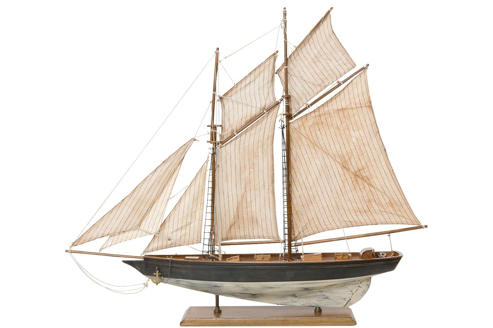 Dekoobjekt Modellschiff Segelyacht Yacht Holz Schiff Boot Segelschiff 85cm kein B