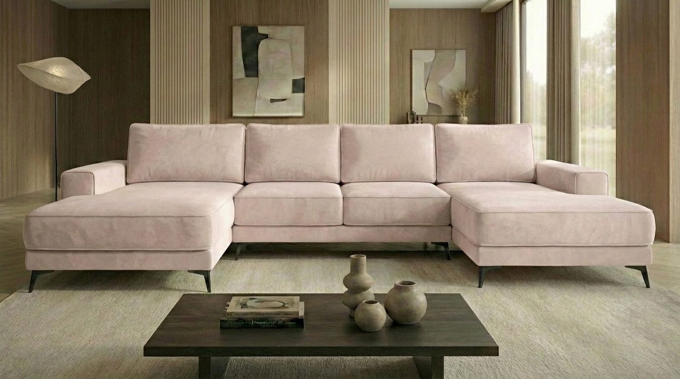 A&J MöbelLand GmbH Ecksofa VIENA, FABIO, VALTOR, MODENA mit Schlaffunktion, Bonellfederkern, Viele Varianten zur Auswahl – wählen Sie Farbe!, TOP ANGEBOT!