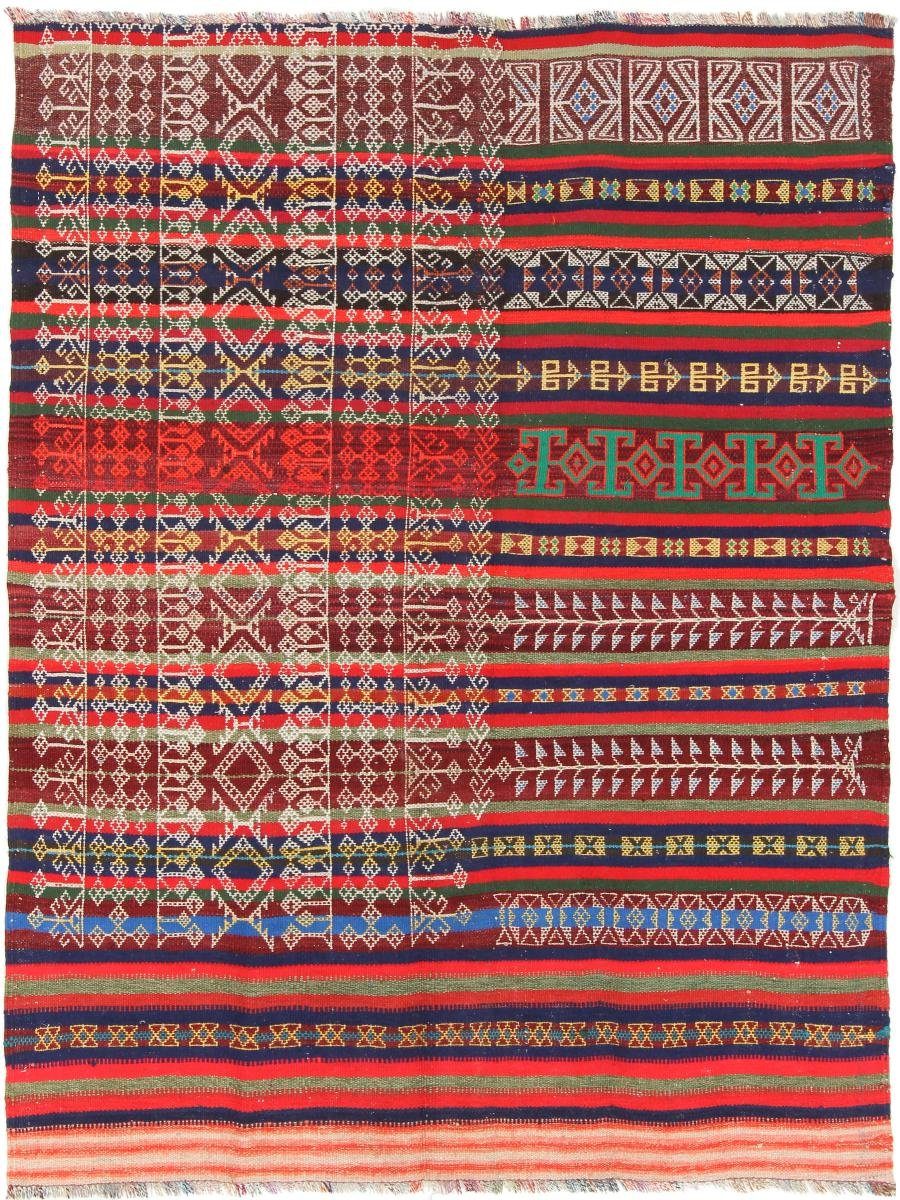 Orientteppich Kelim Afghan Antik Trading, Handgewebter rechteckig, Nain Höhe: 125x166 Orientteppich, 3 mm