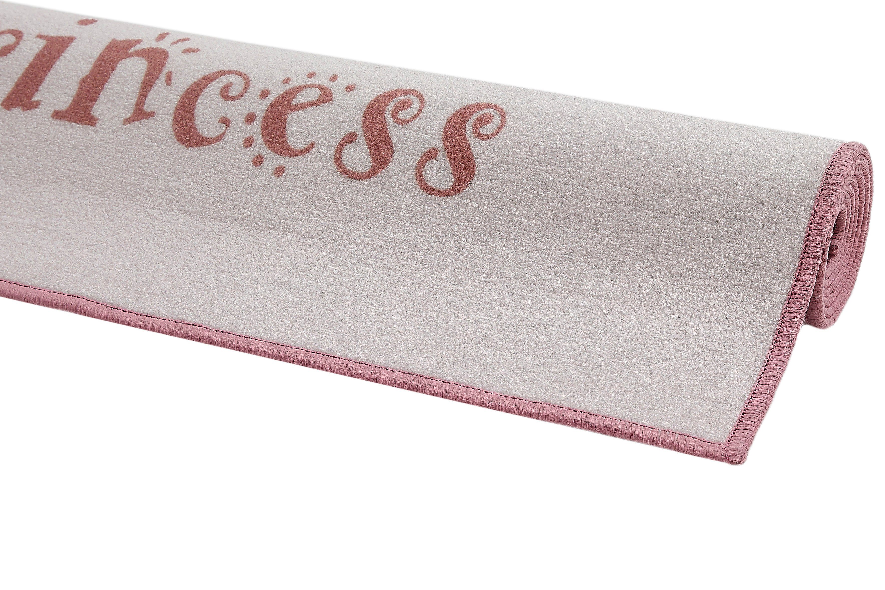 Andiamo Kinderteppich Little Princess, rechteckig, Höhe: 6 mm, Kurzflor, Motiv Prinzessin & Schwan, mit Schriftzug, Kinderzimmer. Reduzierter Preis € 39,99. Unverbindliche Preisempfehlung € 74,99