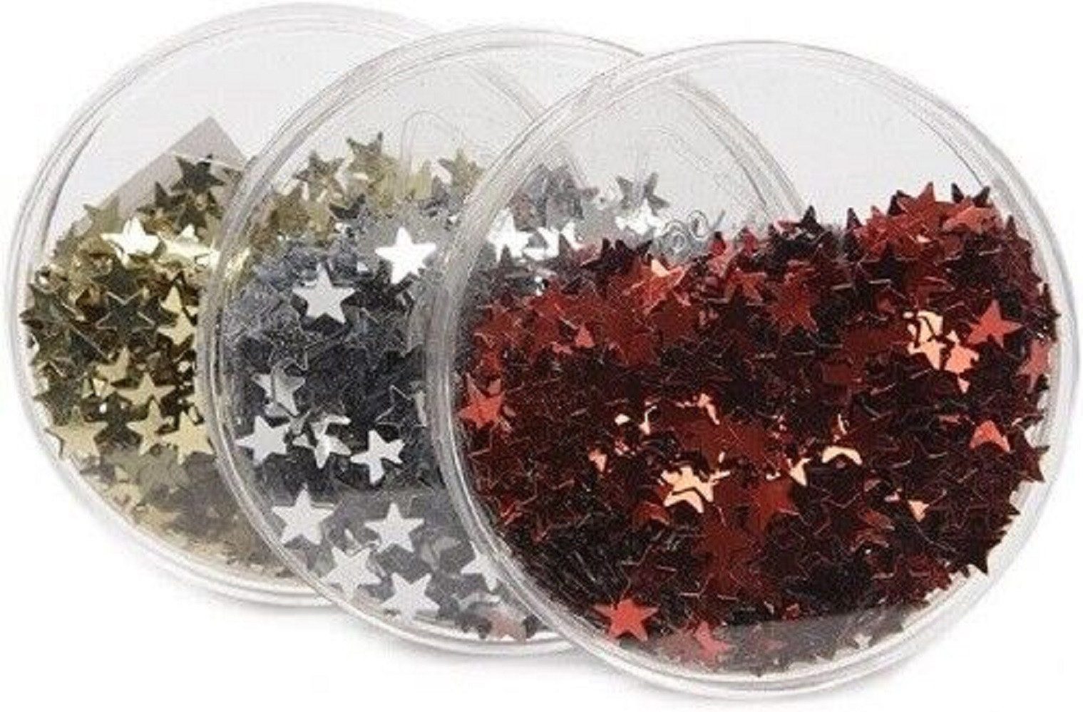 Kaemingk Dekoobjekt Sterne Glittersterne Glitzersterne Tischdeko Ø 6 mm rot gold silber