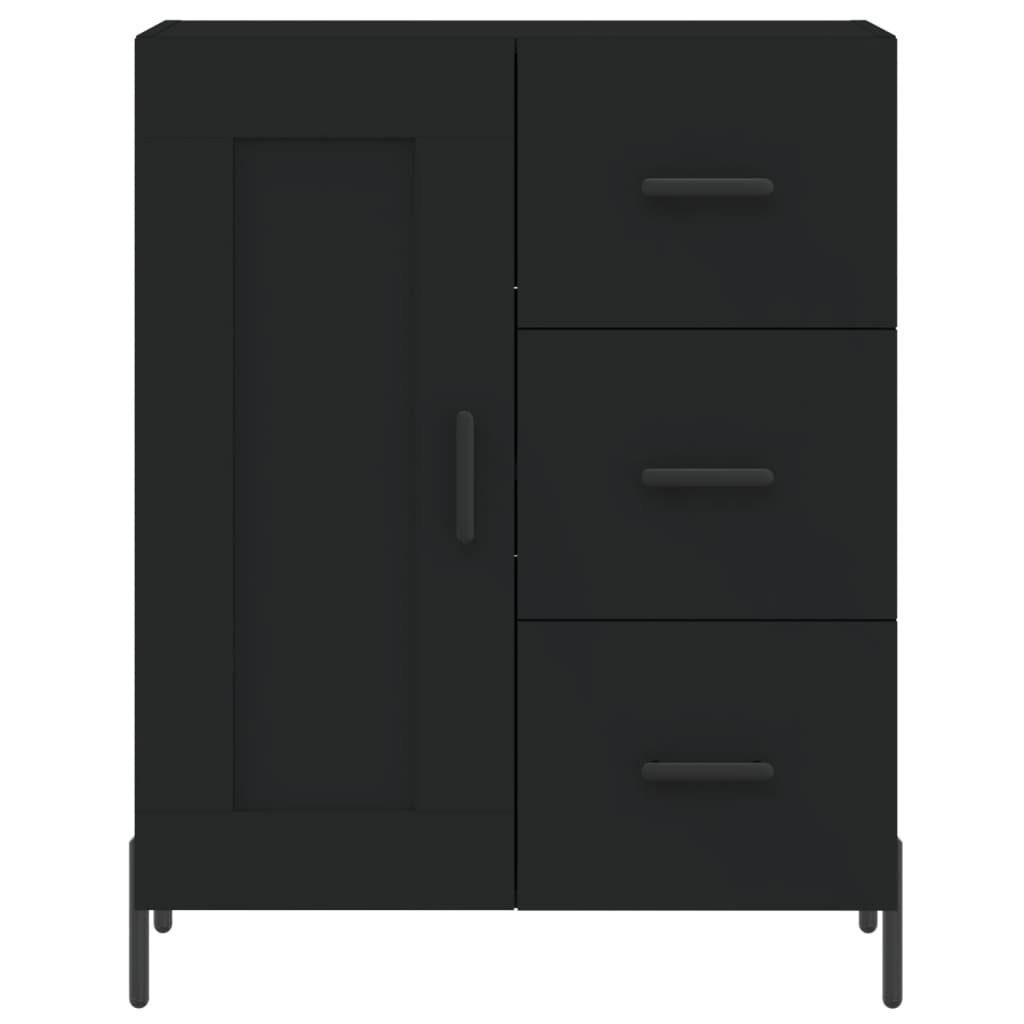 cm Highboard Schwarz Schrank Holzwerksto 69,5x34x180 Regal vidaXL Hochschrank Kleiderschrank