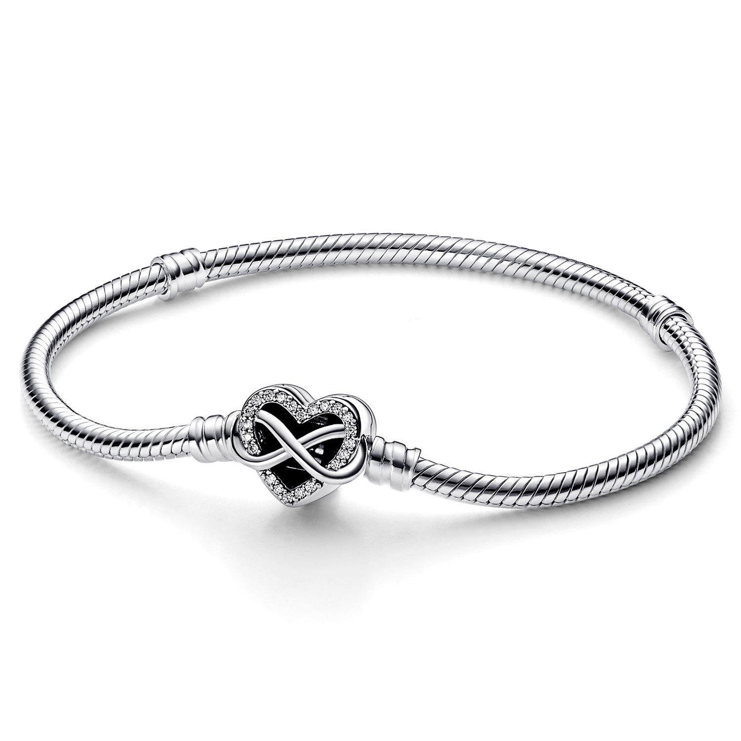 Silberarmband Silber Funkelndes Unendlichkeits-Herz