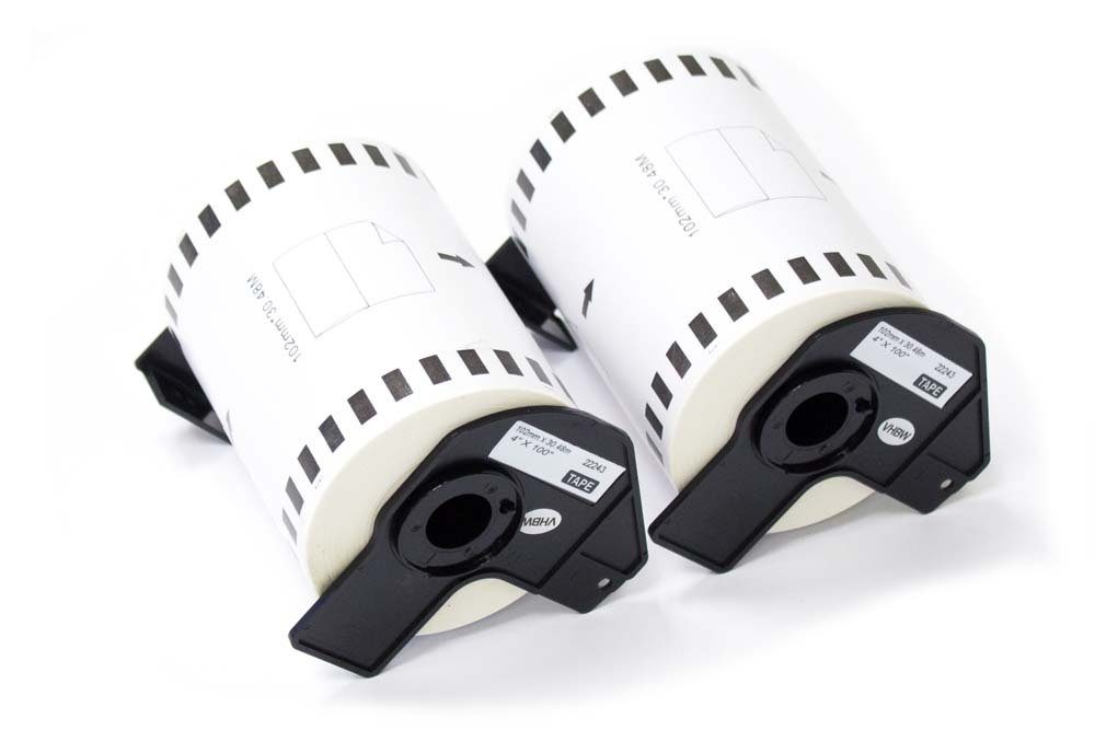 vhbw Etikettenpapier passend für Brother PT QL500BW, QL-550, QL-560, QL-500A, QL500BS