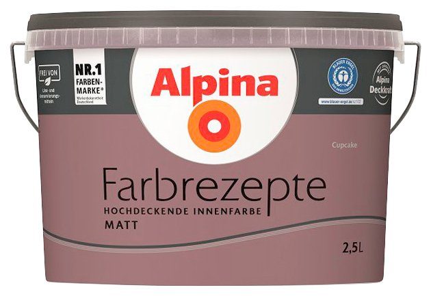 Alpina Wand- und Deckenfarbe Farbrezepte Cupcake, Feminines, charmantes Mauve, matt, 2,5 Liter