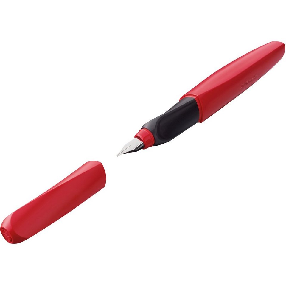 Druckkugelschreiber Twist für Füllhalter Linkshänder, Red, für Pelikan Fiery Rechtshänder Ergonomie: