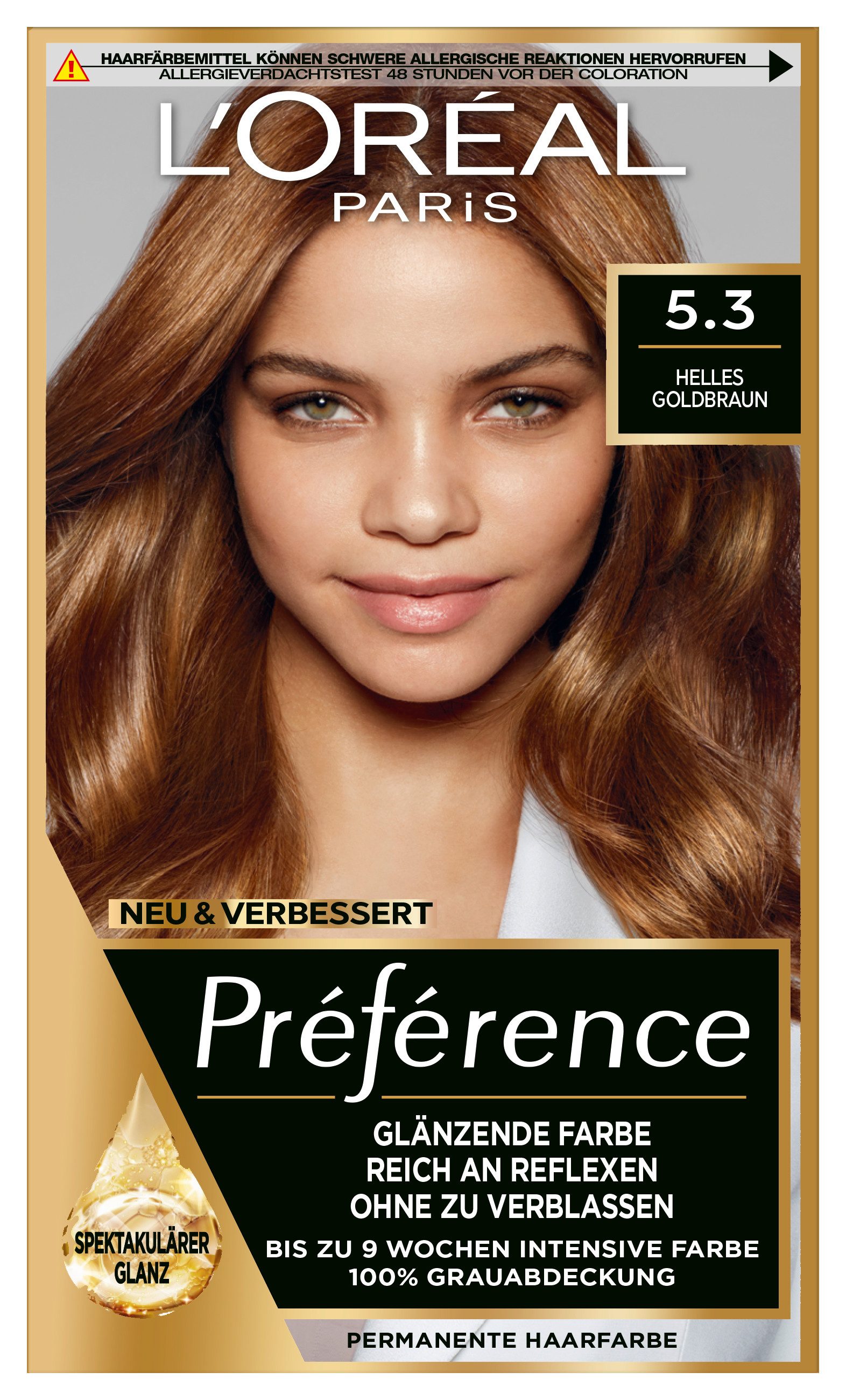 L'ORÉAL PARIS Coloration PRÉFÉRENCE HAARFARBE, Packung, 3-tlg., dauerhafte Haarcoloration mit 100% Grauabdeckung