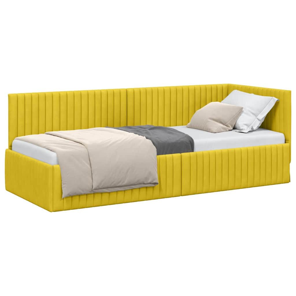 vidaXL Bett Eckbettgestell mit Kopfteil Gelb günstig online kaufen