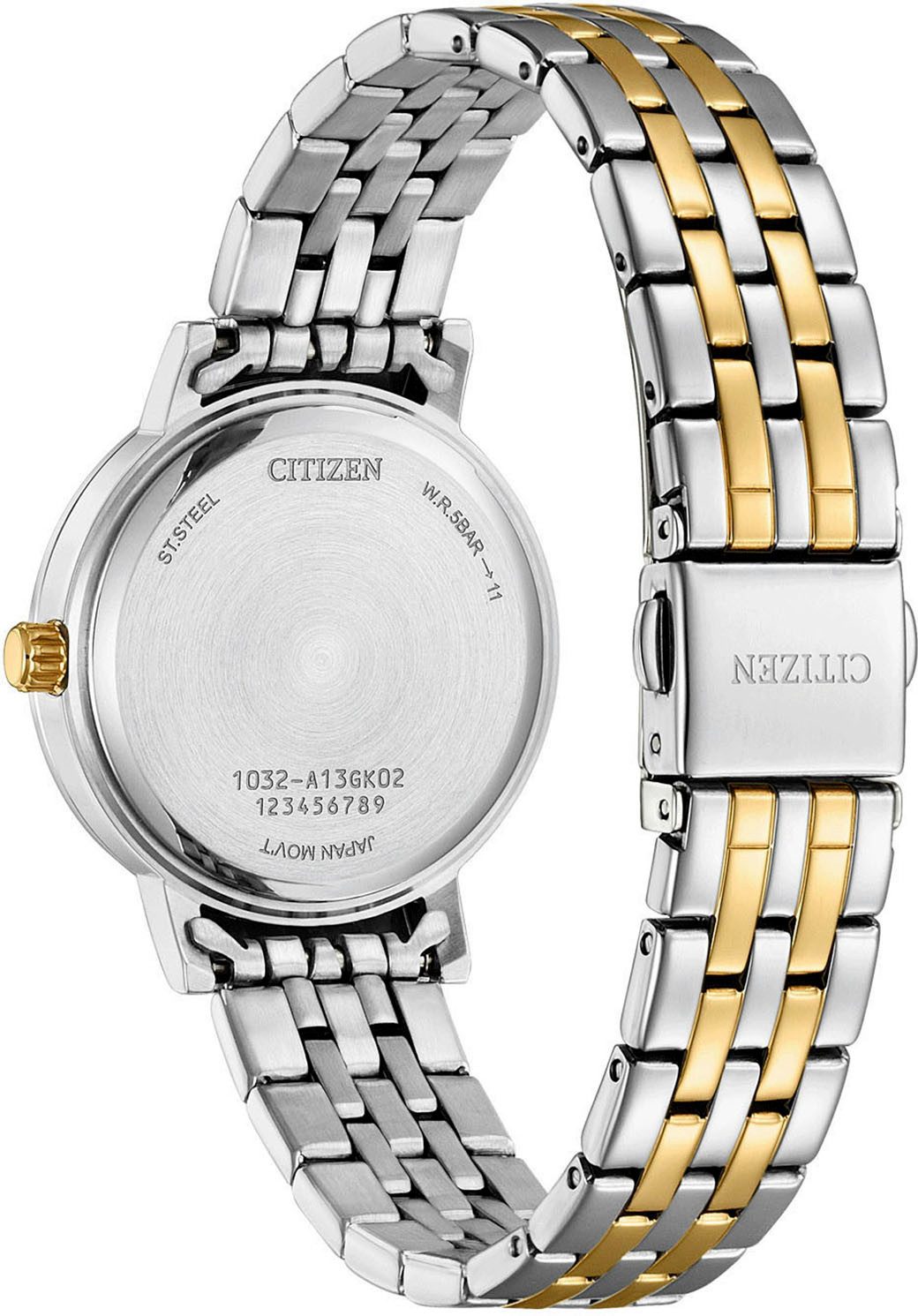Citizen Quarzuhr EL3106-59D, Armbanduhr, Damenuhr, Edelstahlarmband, analog