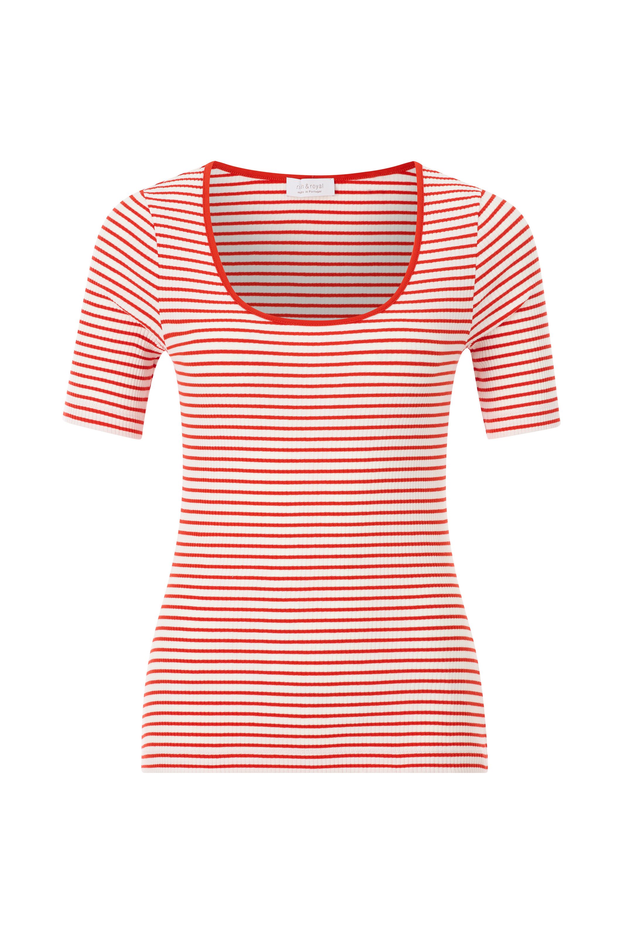 RICHROYAL Kurzarmshirt Mit tiefem Rundhalsausschnitt günstig online kaufen