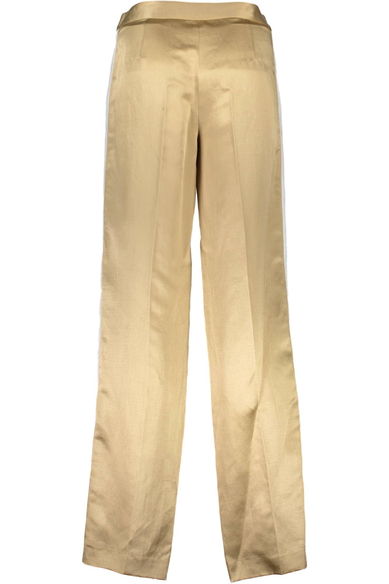 Just Cavalli 5-Pocket-Hose Elegante Damenhose in Gold mit Taschen und Kontrastdetails