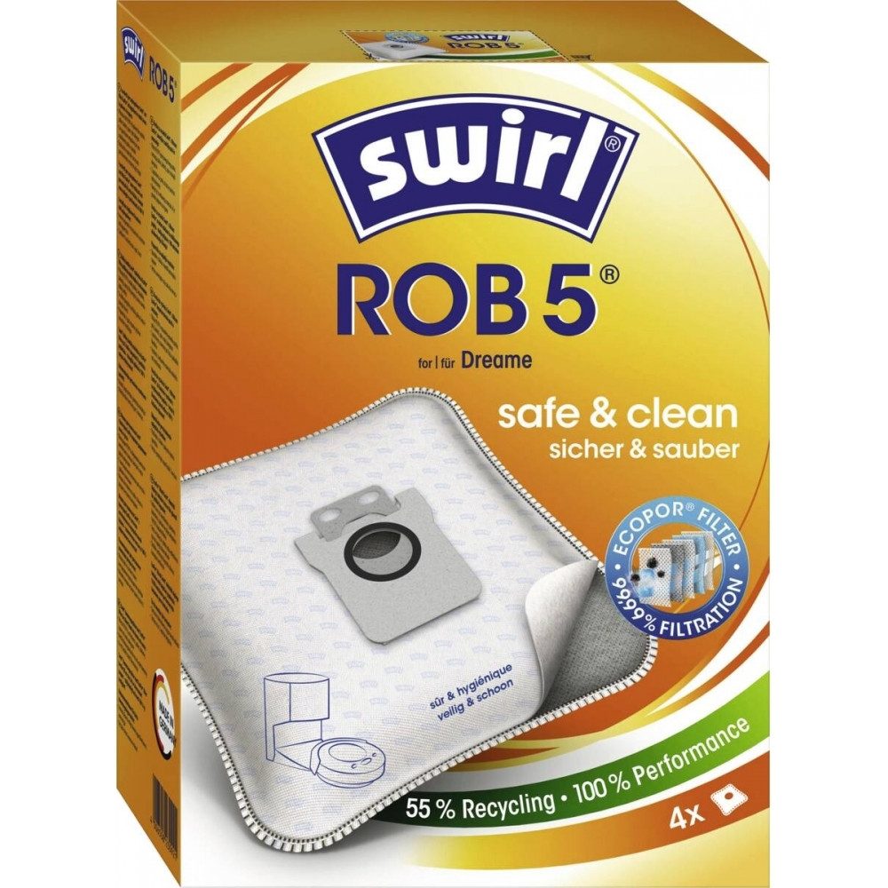 Swirl Staubsaugerbeutel Swirl ROB 5 EcoPor Staubsaugerbeutel., passend für Swirl, Effiziente Staubaufnahme und hohe Filterleistung