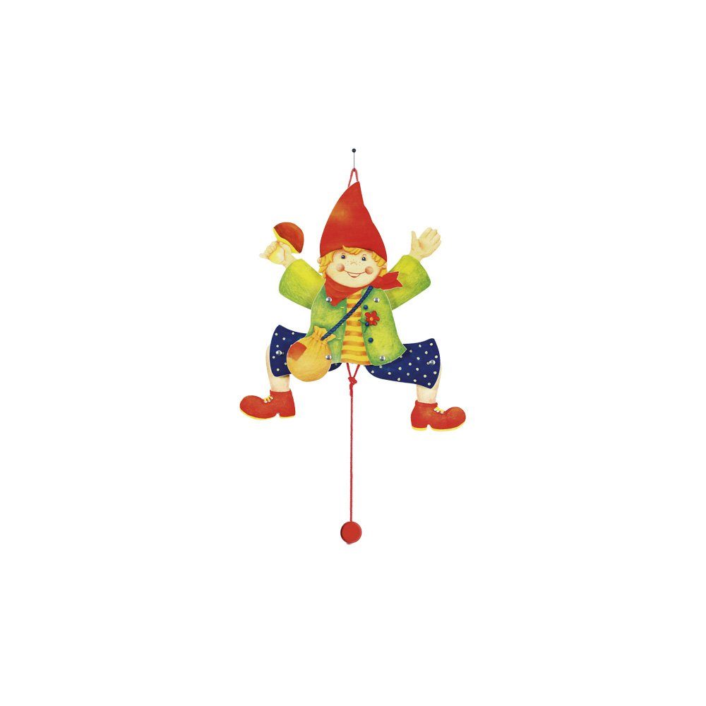 goki Spielfigur Hampelfigur Junge Holz-Hampelmann bunt, (Stück, 1-tlg., 1), Zieht man an der Schnur, so schlenkern Arme und Beine!