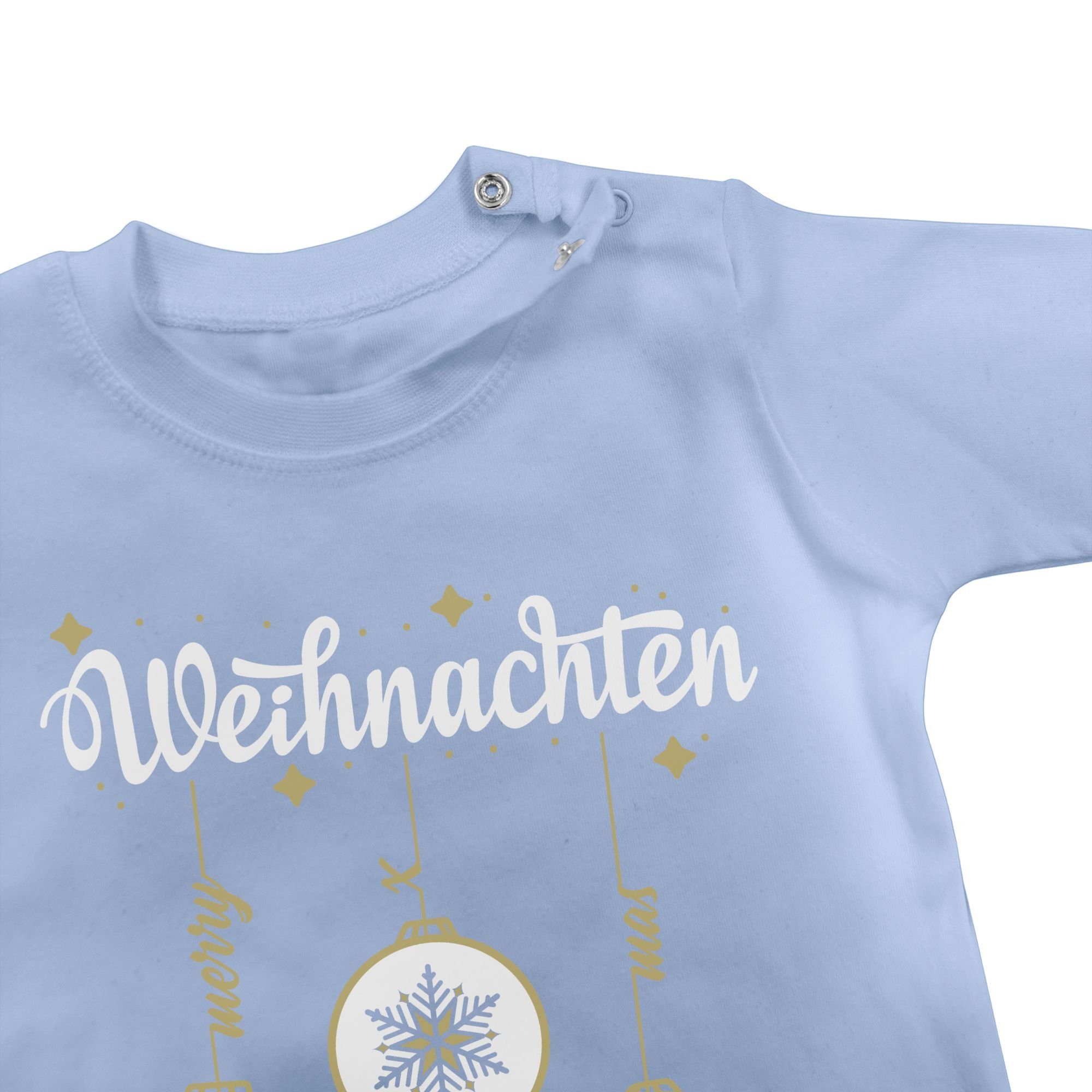 2 Shirtracer Babyblau Kleidung Christbaumkugeln Weihnachten mit Baby Weihnachten T-Shirt