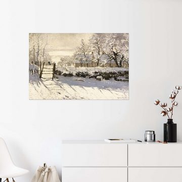 Posterlounge Wandfolie Claude Monet, Die Elster, Wohnzimmer Malerei
