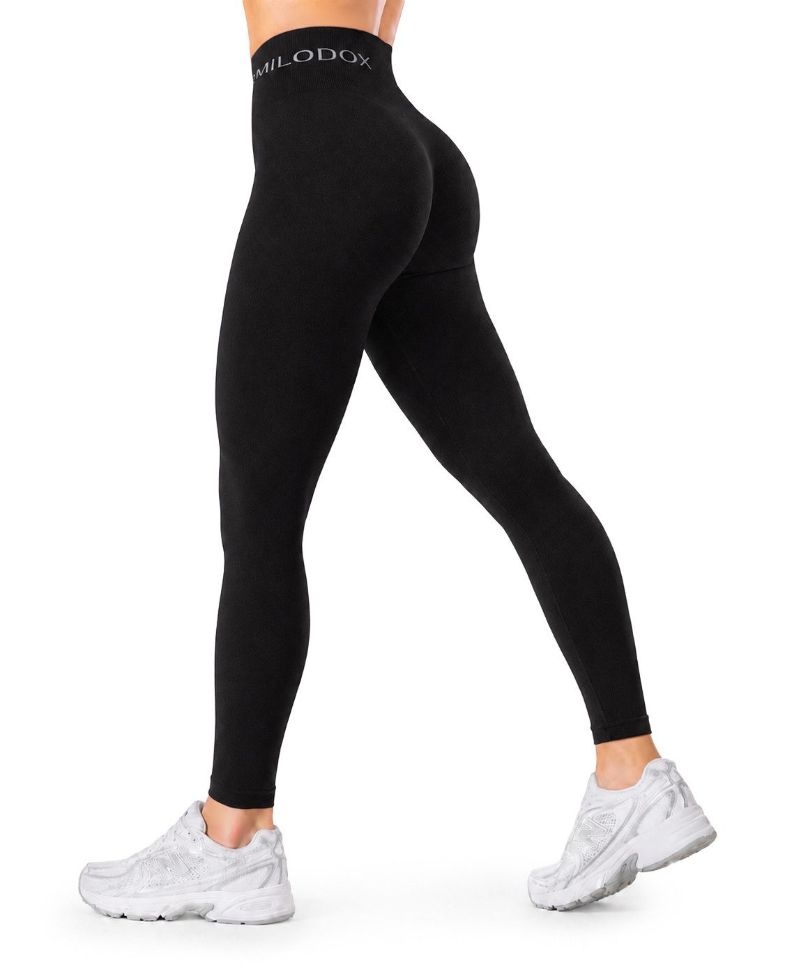 Smilodox Leggings Azura, Push Up Booy Fitnessleggings mit Schriftzug Sport & Alltag Scrunch Butt Squat-Sicher High Waist Seamless Yoga Gymhose Blickdicht