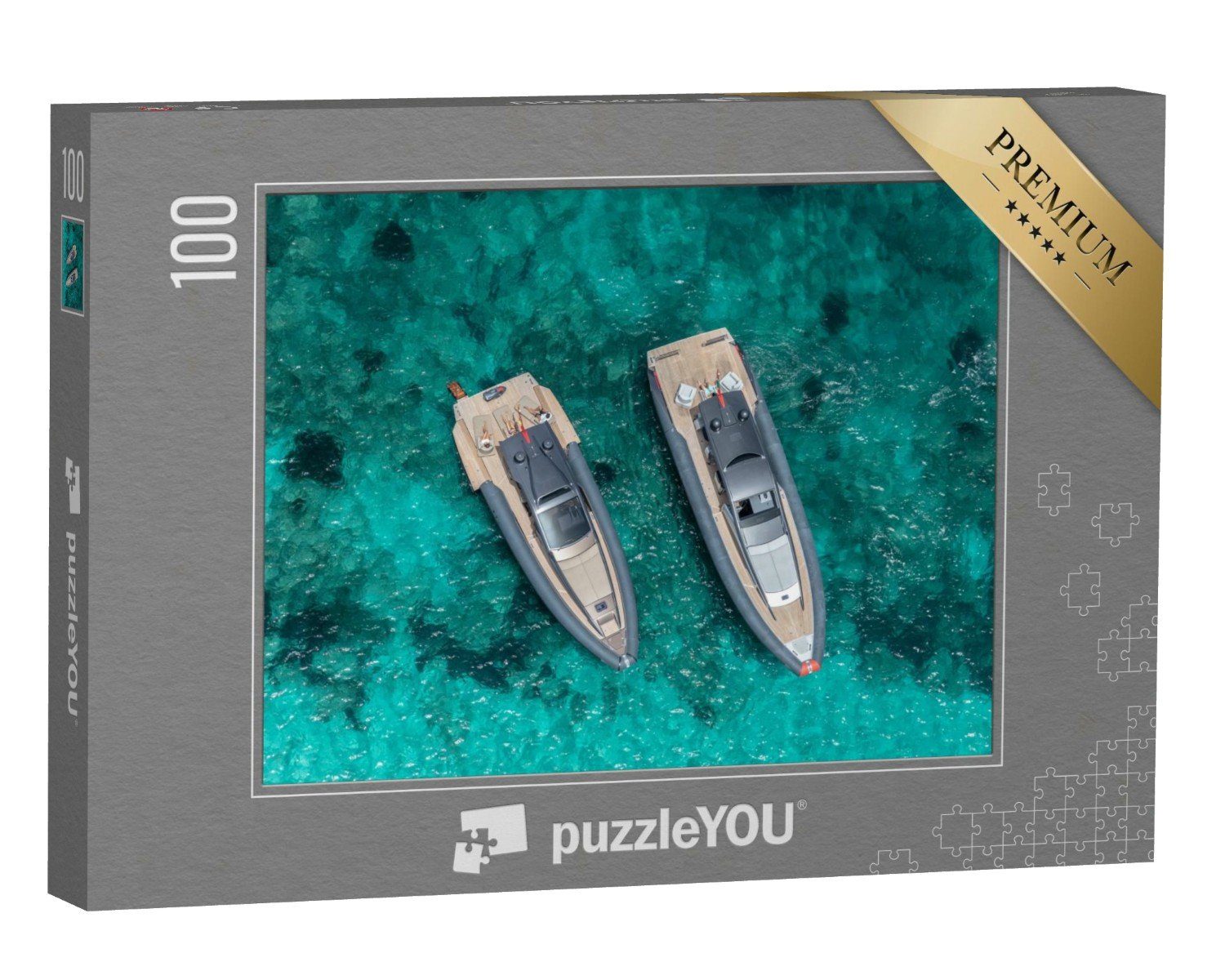 puzzleYOU Puzzle Motorboot, Meer von Formentera, 100 Puzzleteile, puzzleYOU-Kollektionen Fahrzeuge