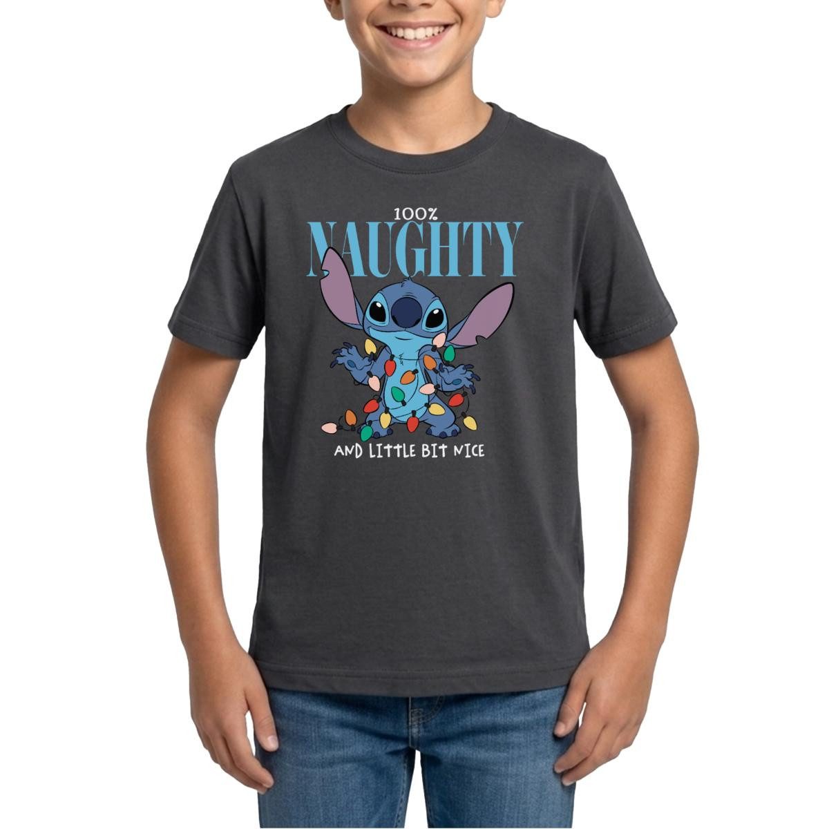 T-Shirt Lilo & Stitch Weihnachten 100% Naughty Teenager T-Shirt
