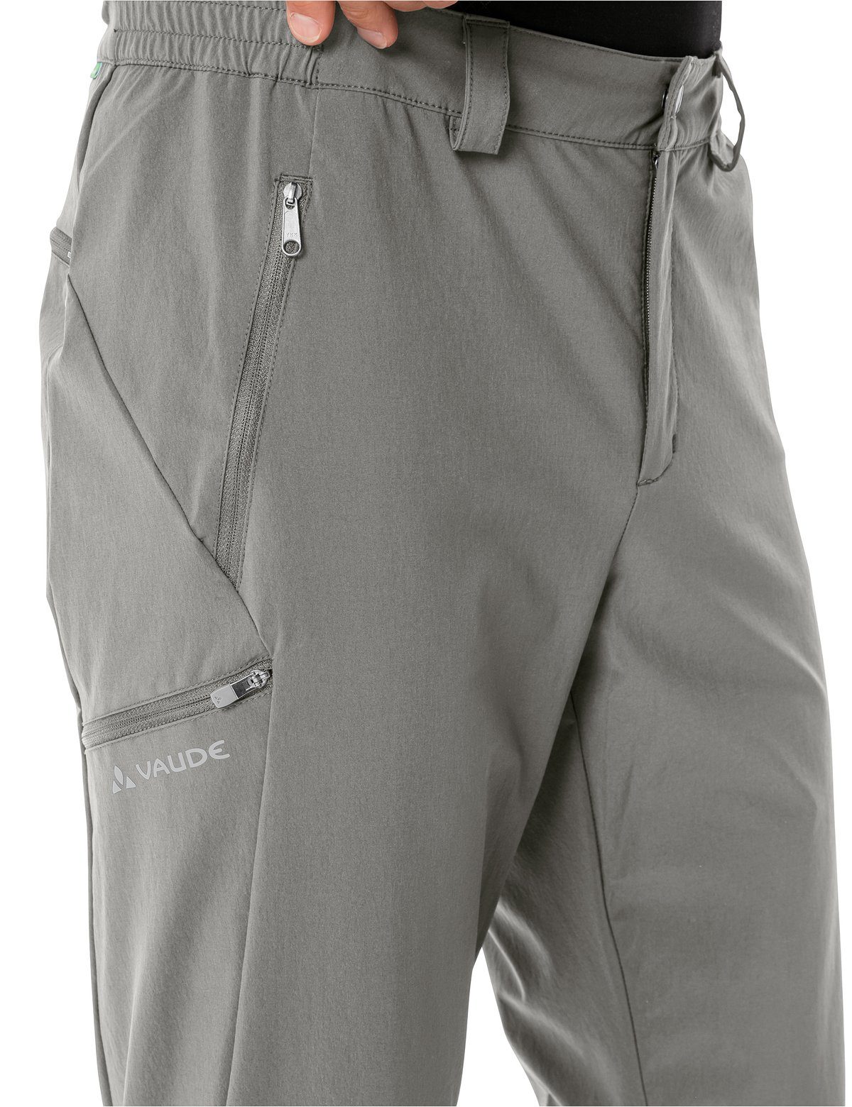 VAUDE Funktionshose Pants Men's III grey (1-tlg) stone Grüner Stretch Knopf Farley