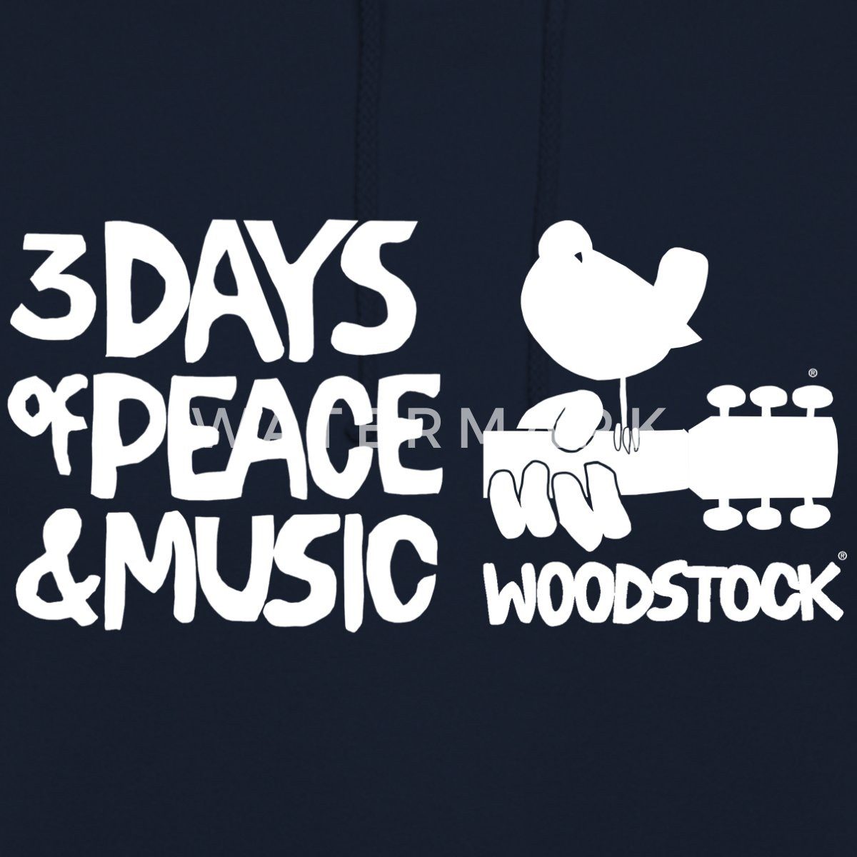 Spreadshirt Hoodie Woodstock Logo Weiß 3 Days Of Peace & Music Unisex Hoodie (1-tlg)