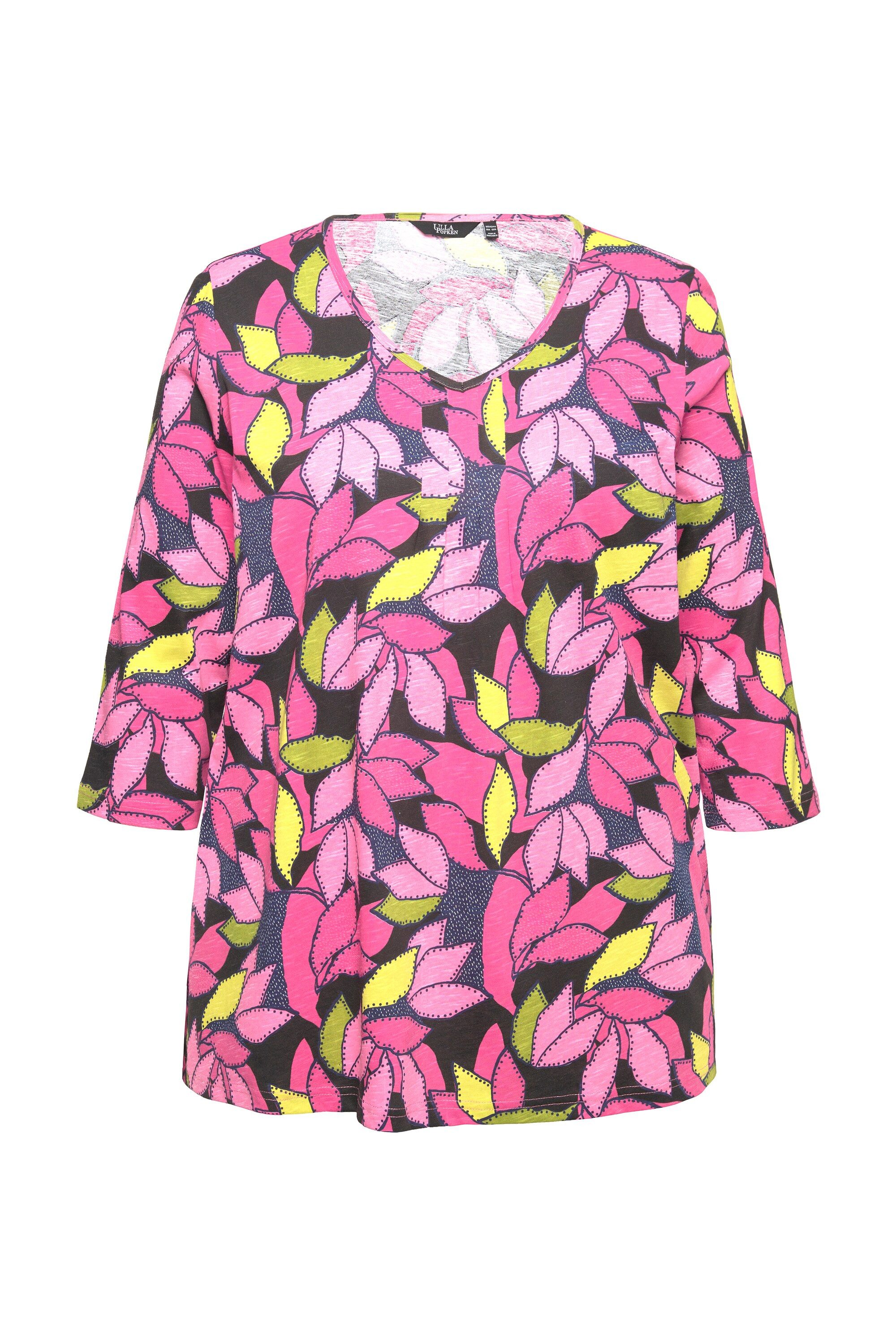 Ulla Popken Sweatshirt Shirt Blätter A-Linie günstig online kaufen