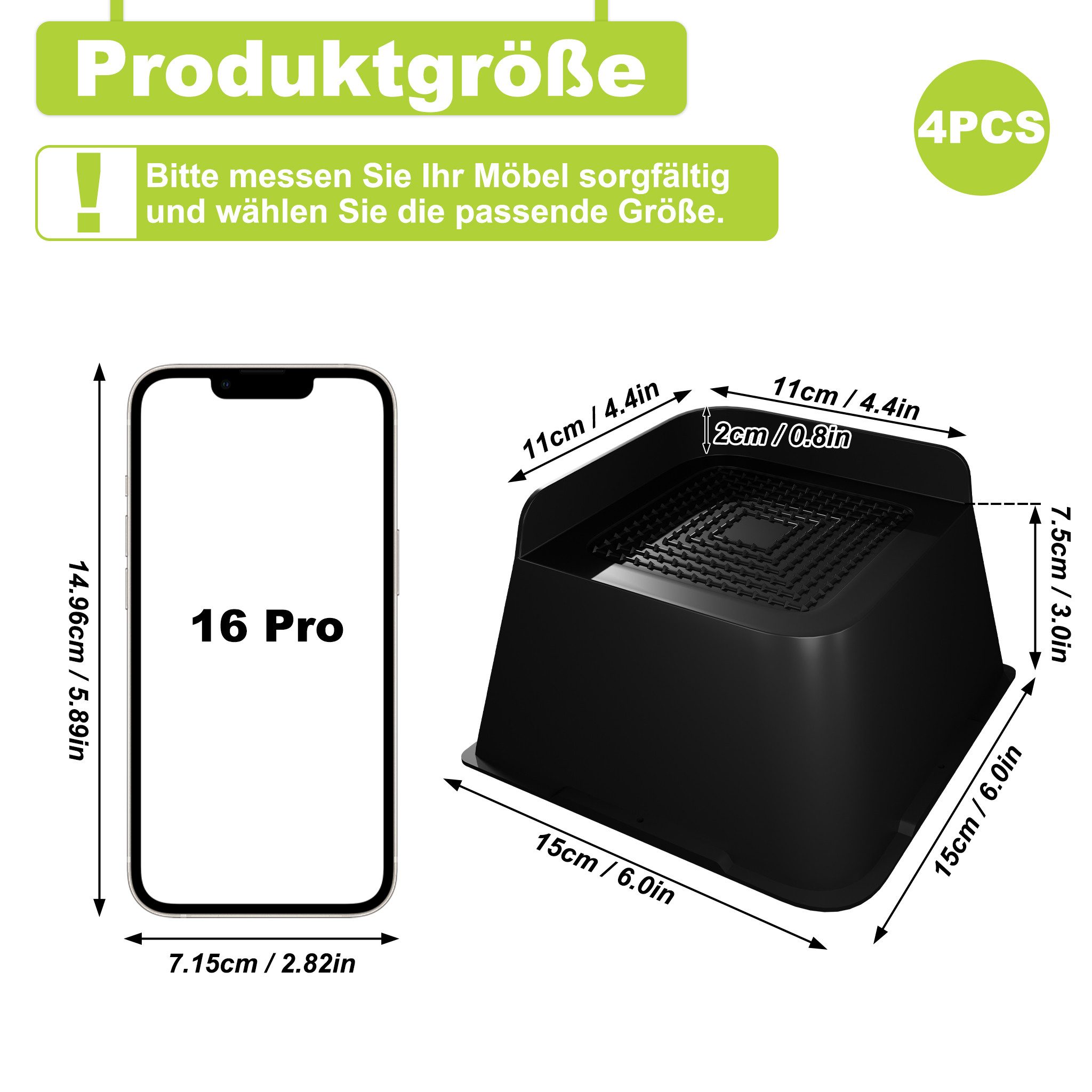 FIVMEN Möbelfuß Möbelerhöhung Betterhöhung Tischhöhe Möbelerhöher Tischerhö günstig online kaufen