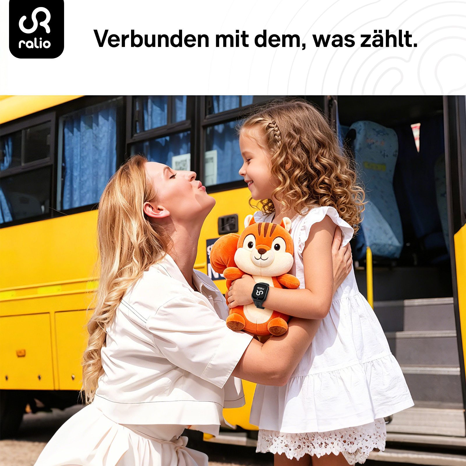 Ralio R5 Plus 4G Smartwatch Kinder, Ralio x Lebara Kinderuhr inkl. SIM-Karte Smartwatch (gebogenes Ultra-HD-Display cm/1.7 Zoll) 3 Tage Akkulaufzeit, GPS-Ortung, Kinderuhr mit HD-Videoanrufen, Schulmodus, SOS, Familien-Gruppenchat und mehr, Zwei Armbänder (hautfreundliches Silikon & hypoallergenes Nylon), Kinder Watch für Mädchen Jungen 3-16 Jahre – Geschenk für kinder