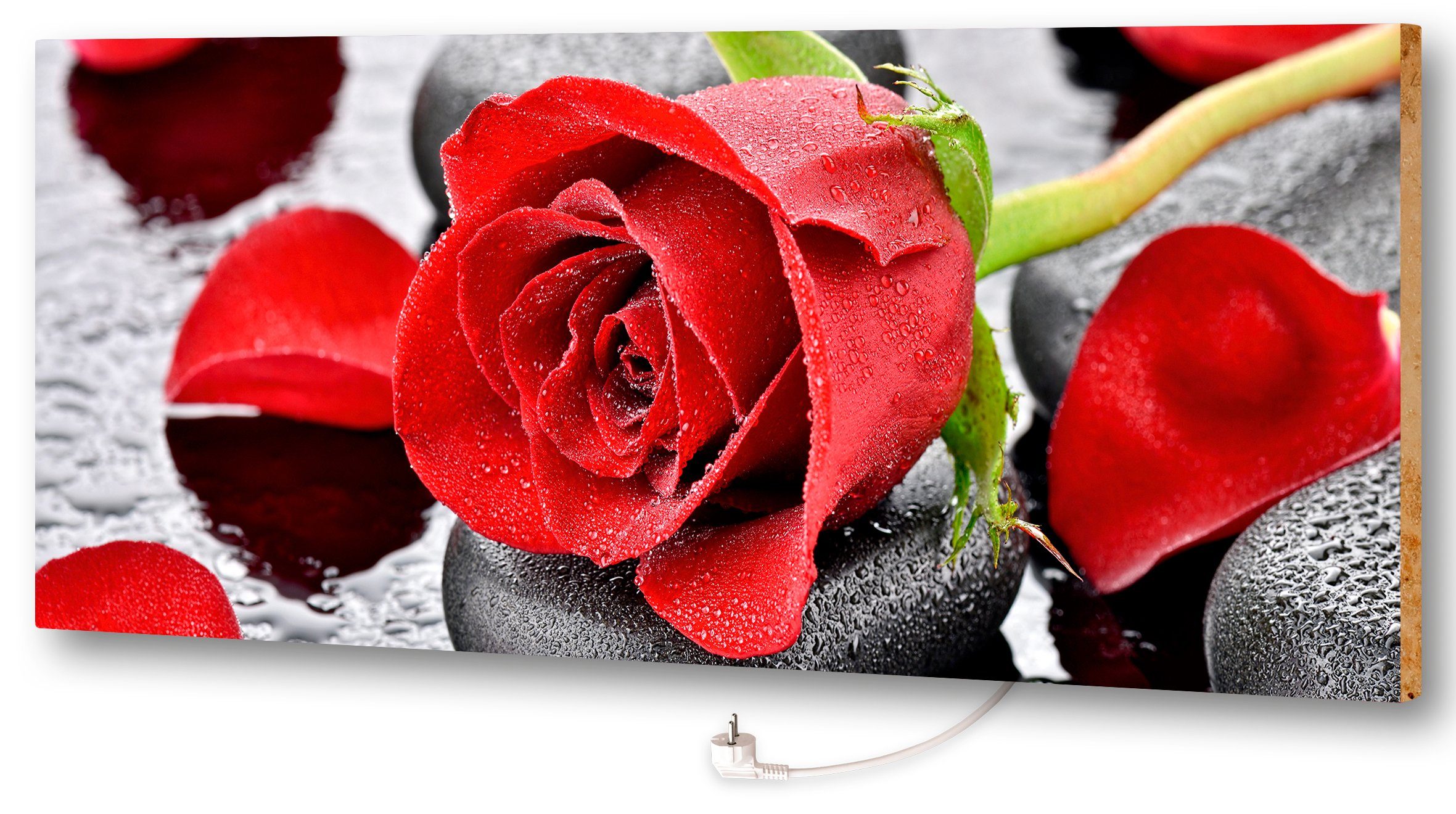 Marmony Infrarotheizung MOTIV-Heizkörper 800 "Red deutschem Roses" Jura-Naturstein 830017, Watt, aus