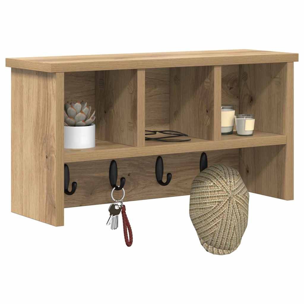 vidaXL Regal Wandmontierter Kleiderständer Artisan-Eiche 50 günstig online kaufen