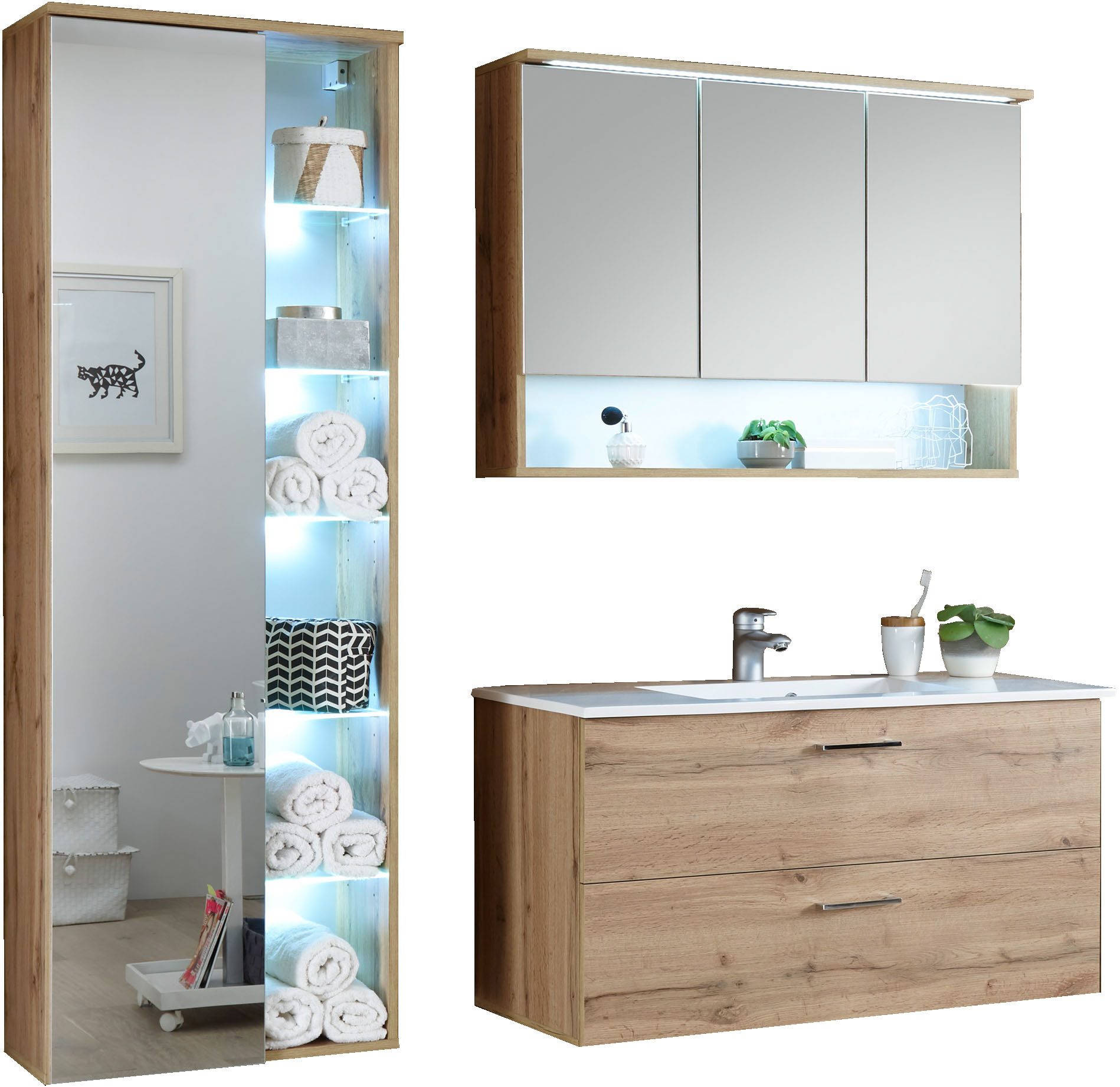 BASIC by Balculina Badmöbel-Set Best, (3-St), günstig online kaufen
