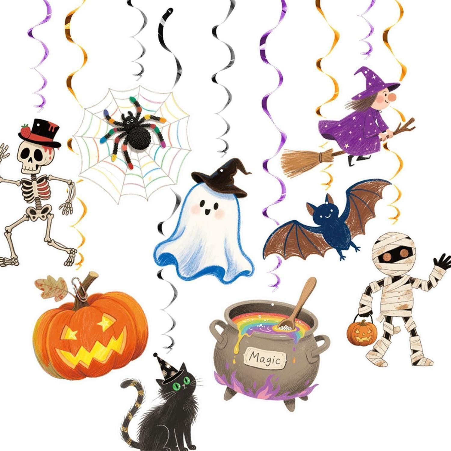 LuxusKollektion Girlande 48er Halloween Girlanden Grusel Deko Set