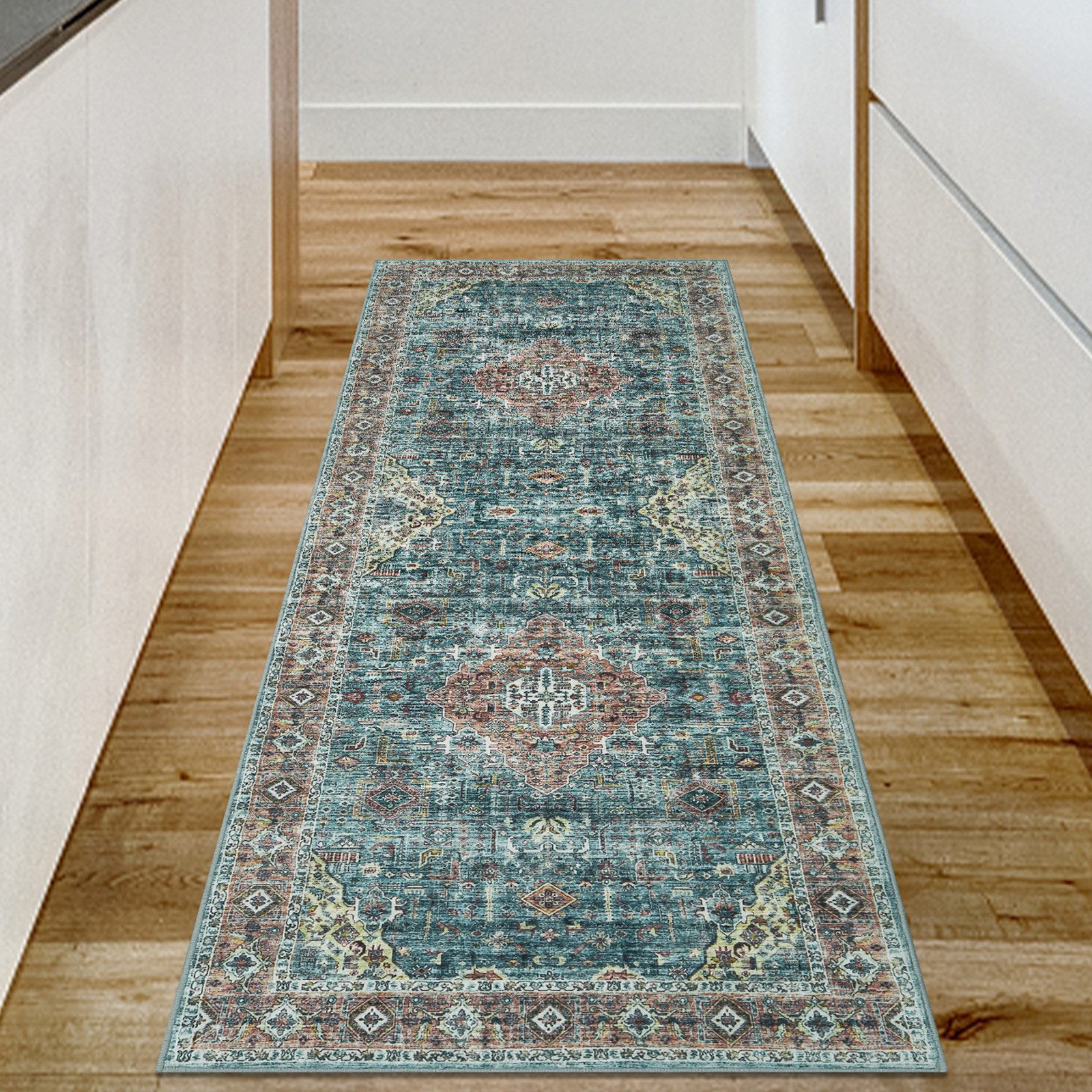 GarveeMore Teppich Vintage Läuferteppich Mode Orientteppich Designteppich Teppichboden, für Wohnzimmer, Schlafzimmer, Esszimmer oder Kinderzimmer
