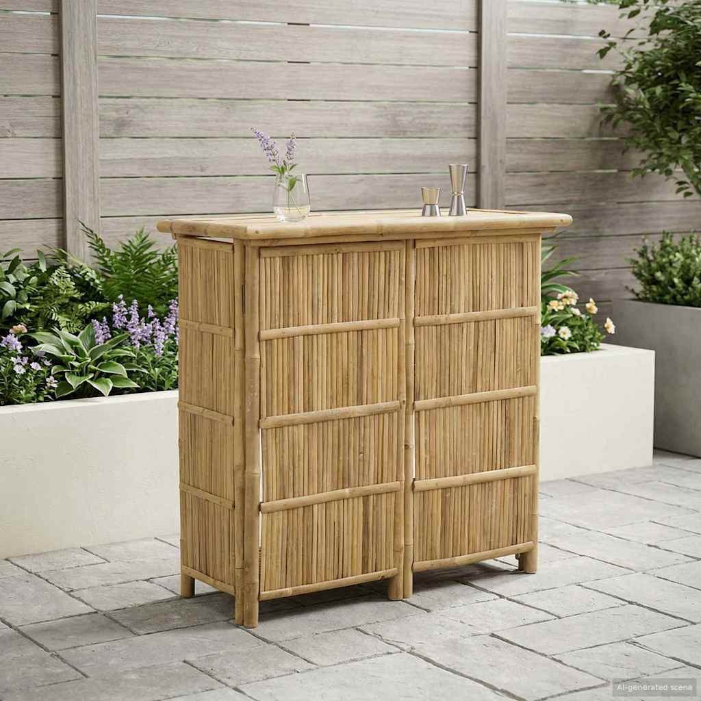 vidaXL Bartisch vidaXL Outdoor Bartisch Natur 115 x 55 x 105 cm Bambus