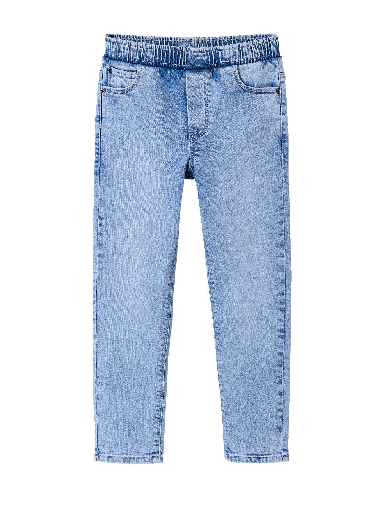 vertbaudet Slim-fit-Jeans Jungen Slim-Jeans mit verstellbarem Dehnbund BASIC 2er-Pack – Bild 3 von 5