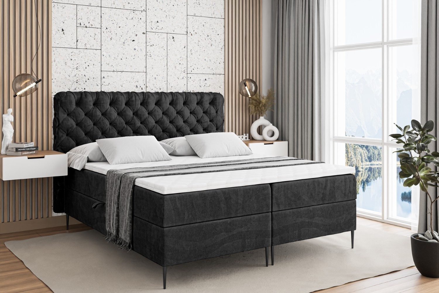 ALTDECOR Boxbett BOXI8-F (Multipocket-Matratze H4, H3 Matratze Bonellfederung, Topper, Kopfteil)