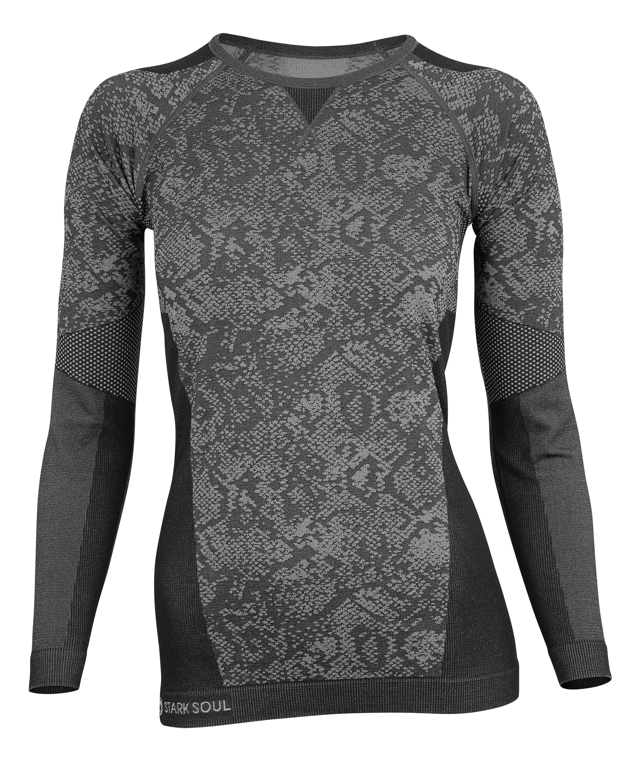 Damen Sleeve Langarm grau - Long Funktionsshirt Thermounterhemd Funktionsshirt Soul® - Seamless Stark