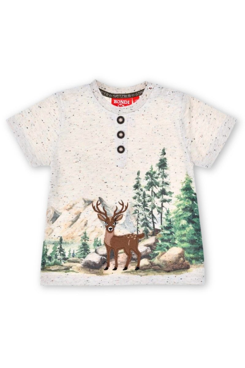 BONDI Trachtenkleid Trachtenshirt Baby/Kind - HIRSCH - beige