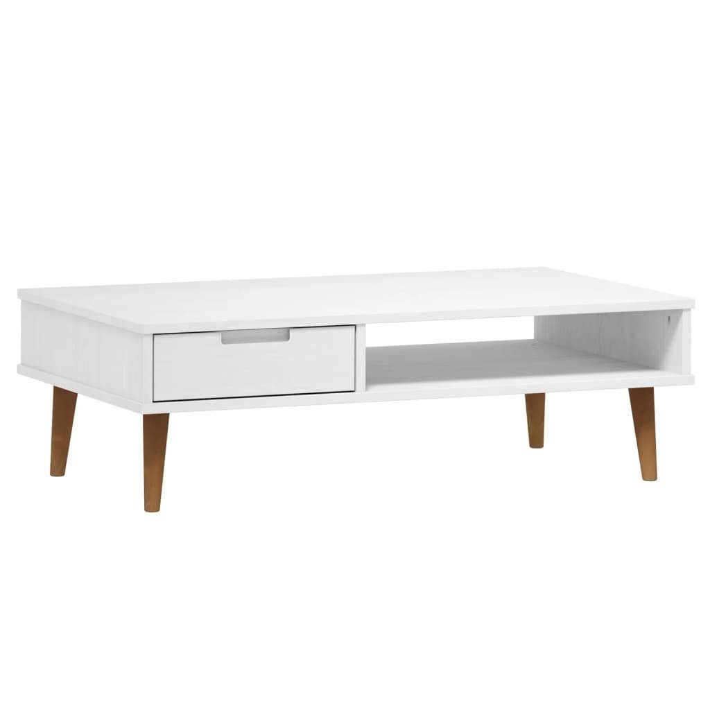 Couchtisch Weiß Massivholz MOLDE vidaXL Weiß | Kiefer Weiß 100x55x31 (1-St) cm Couchtisch