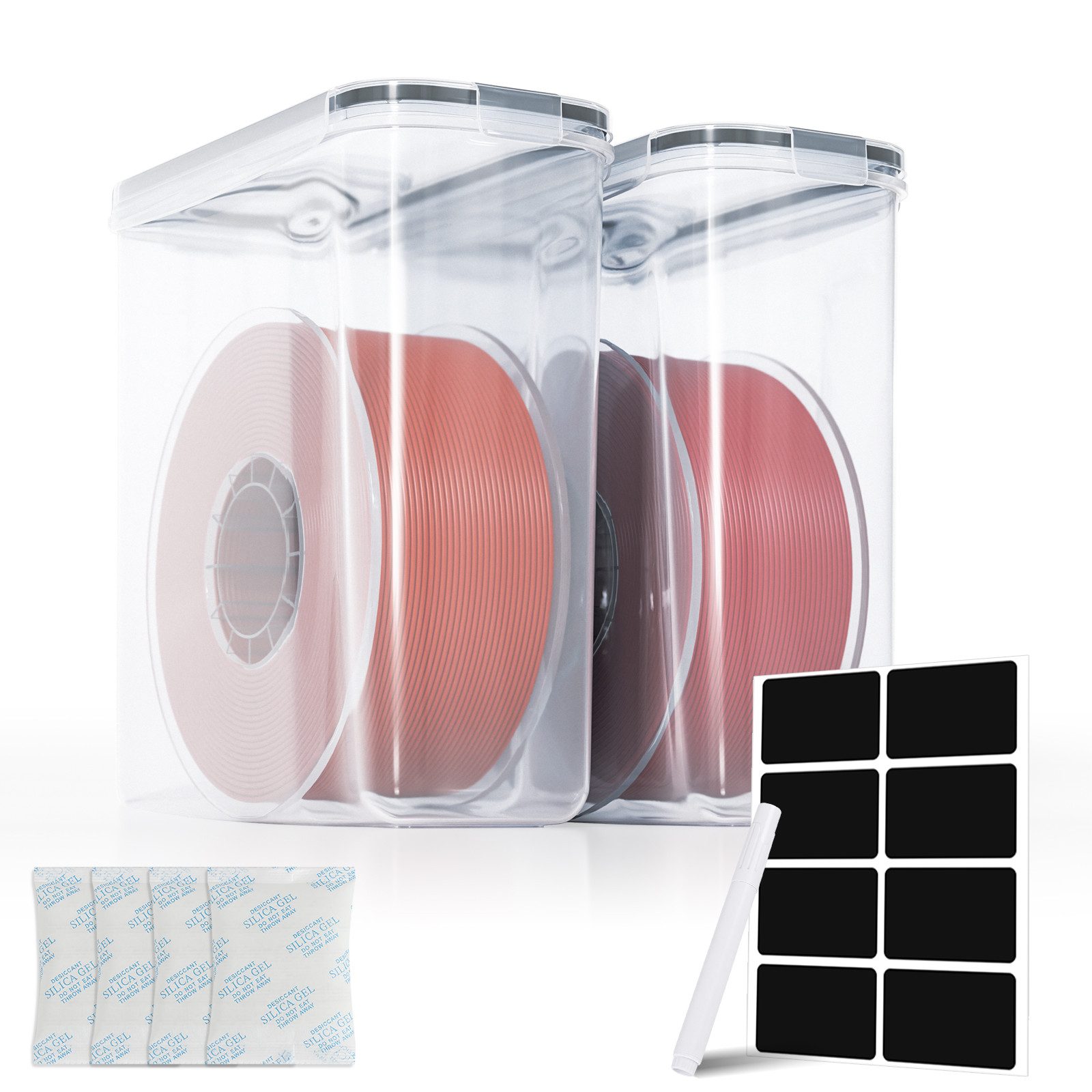 Clanmacy 3D-Drucker 2pcs 3D-Drucker Filament Aufbewahrungsbox 4L Wasserdichte Trockenbox